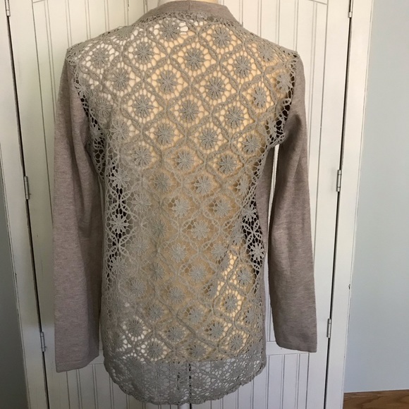 Moon & Sky Crocheted Lace Back Cardigan - Picture 2 of 6